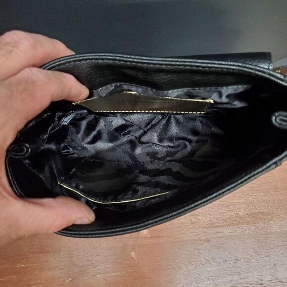 Black Saddlebag Style Crossbody Chain Strap Purse by INC International Concepts - Picture 4 of 9